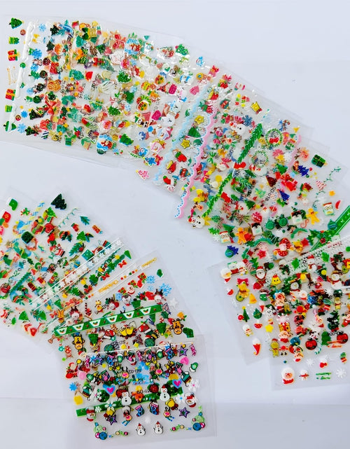Load image into Gallery viewer, Namrec Christmas Nail Stickers 5D Embossed Santa Snowflake Colorful 2 Sheets
