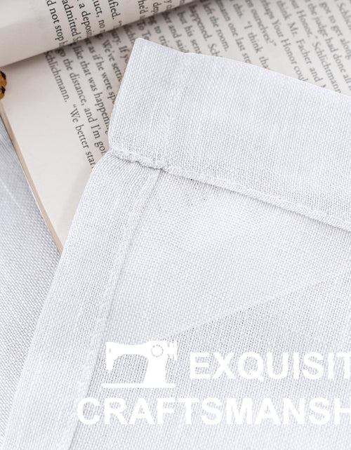 Load image into Gallery viewer, Turquoize Linen Sheer Rod Pocket Curtains 52x63in Set of 2 Pure White
