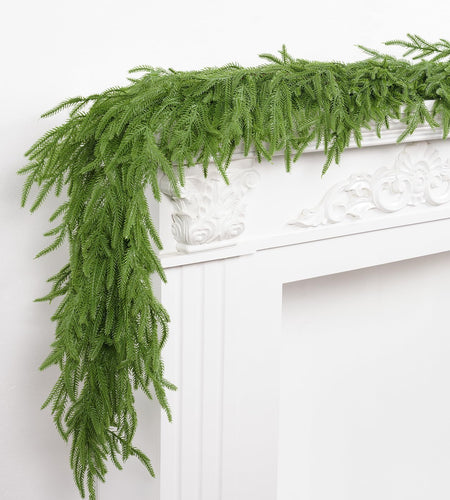 XmasExp Norfolk Pine Garland 6FT Realistic Artificial Christmas Green