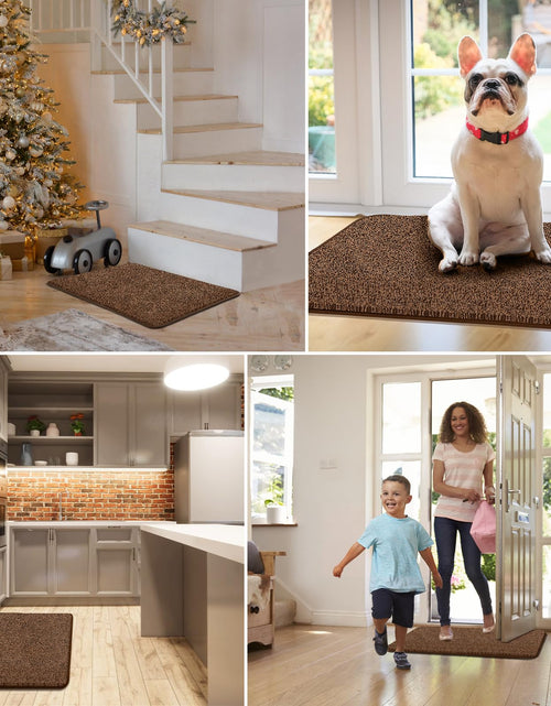 Load image into Gallery viewer, Mibao Front Door Mat Non-Slip Waterproof TPR Backing 31.5x47 Dark Brown
