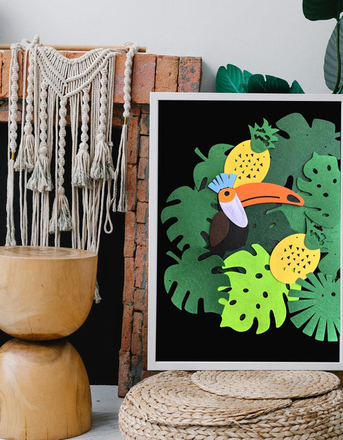 Load image into Gallery viewer, Leyhooney Christmas Jungle Felt Decor Set Tropical Toucan Monkey Palm Leaf
