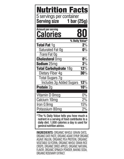 Load image into Gallery viewer, HAPPYTOT Organics Toddler Oat Bars Apple Spinach Soft-Baked 0.88oz 5Count 6 Pack
