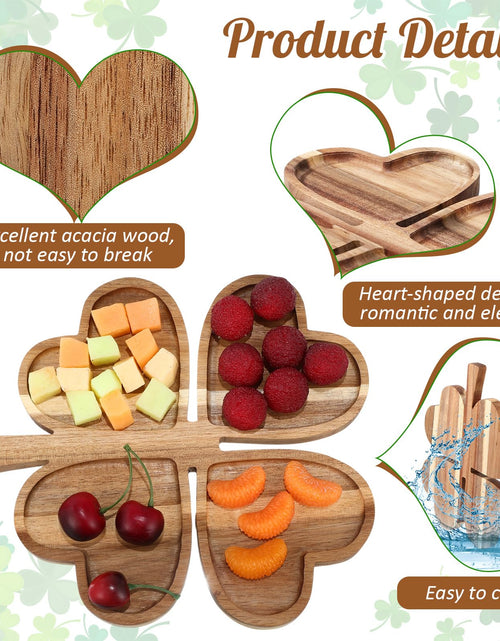 Load image into Gallery viewer, Geetery 12 Pc Wooden Four Leaf Snack Serving Tray Set Multi-color Clover
