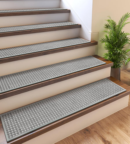 YDKGL 4PC Non-Slip Peel & Stick Stair Treads 8x30 Brown Chenille