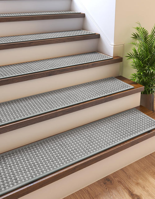 Load image into Gallery viewer, YDKGL 4PC Non-Slip Peel &amp; Stick Stair Treads 8x30 Brown Chenille
