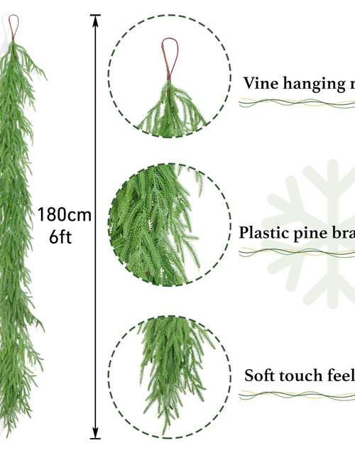 Load image into Gallery viewer, XmasExp Norfolk Pine Garland 6FT Realistic Artificial Christmas Green
