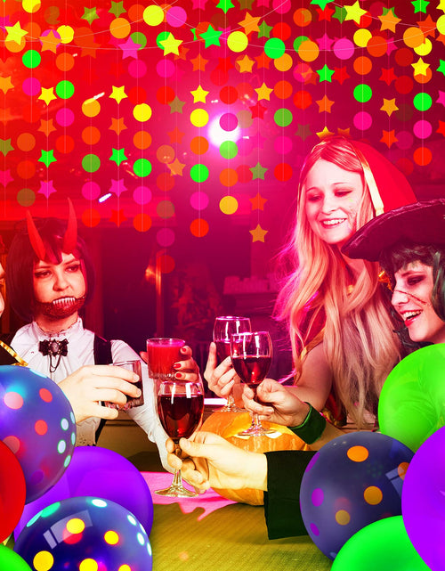 Load image into Gallery viewer, Sumind Halloween Neon Balloon Arch Kit 100 Pcs 53ft Glow Black Light Polka Dot
