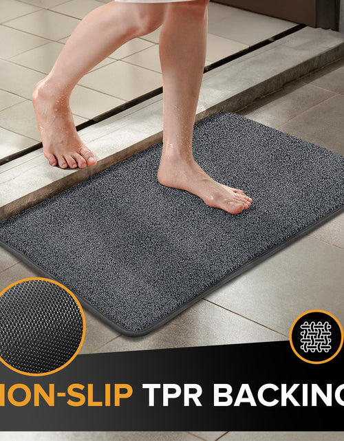 Load image into Gallery viewer, Mibao Front Door Mat Non-Slip Waterproof 35.5x59in Dark Grey TPR Backing
