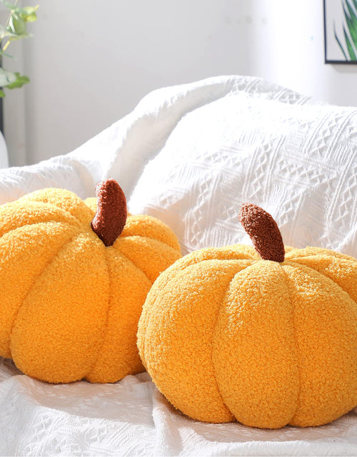 Load image into Gallery viewer, Queekay 2 Pcs Pumpkin Pillow Plush 11x9.5 Inch Fall Decor Ginger Cotton
