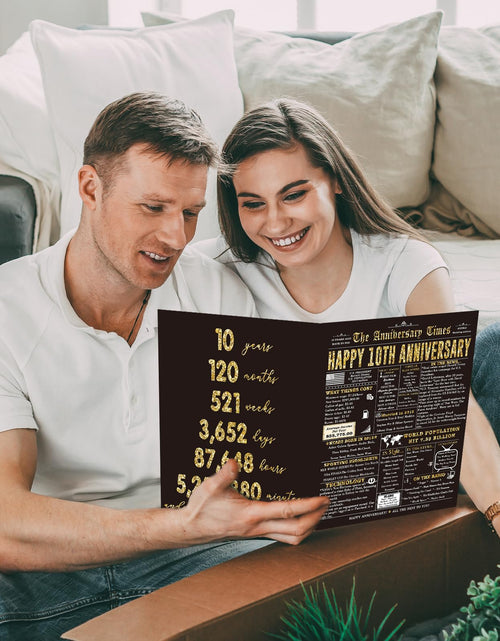 Load image into Gallery viewer, Londue 10 Year Anniversary Card for Him Her Romantic Tin Gift Couple
