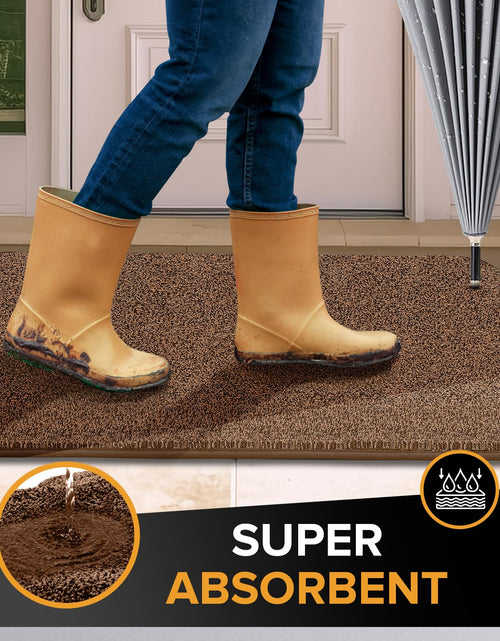 Load image into Gallery viewer, Mibao Front Door Mat Non-Slip Waterproof TPR Backing 31.5x47 Dark Brown
