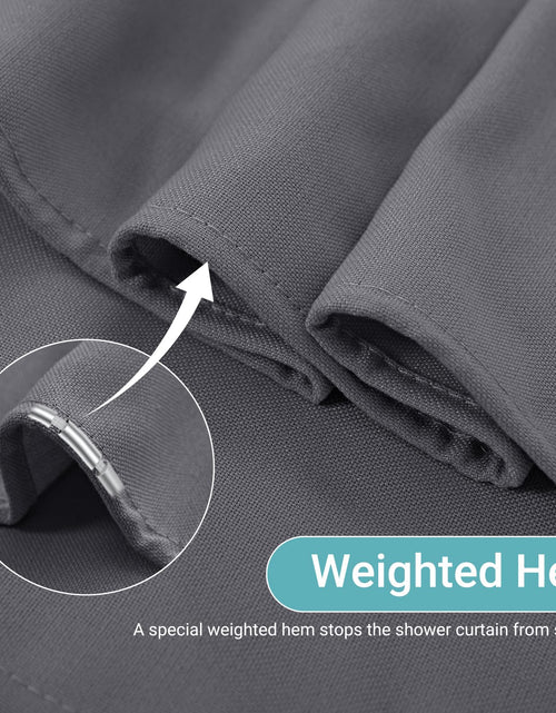 Load image into Gallery viewer, Jolilight Grey Linen Blend Shower Curtain Rustic Cottage 72x72 with Hooks
