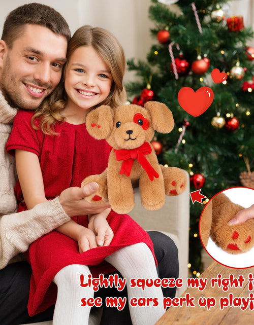 Load image into Gallery viewer, Prewplam Valentines Plush Love Dog Stuffed Animal Toy Brown 1 Inch

