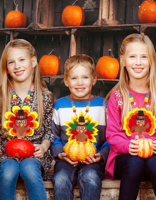 Load image into Gallery viewer, Huyamap Thanksgiving Turkey Necklace Craft Kits 24 Pack Colorful Style 1
