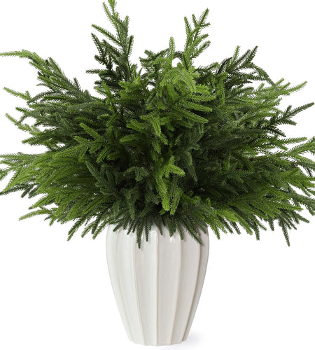 Wsorik 12Pcs 24 Inch Norfolk Pine Stems Artificial Greenery Branches
