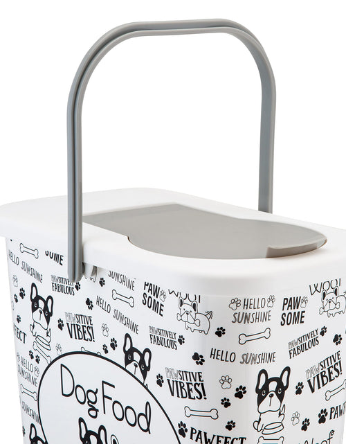Load image into Gallery viewer, Pounce + Fetch 3 Gallon Pet Dry Food Container with Scooper White
