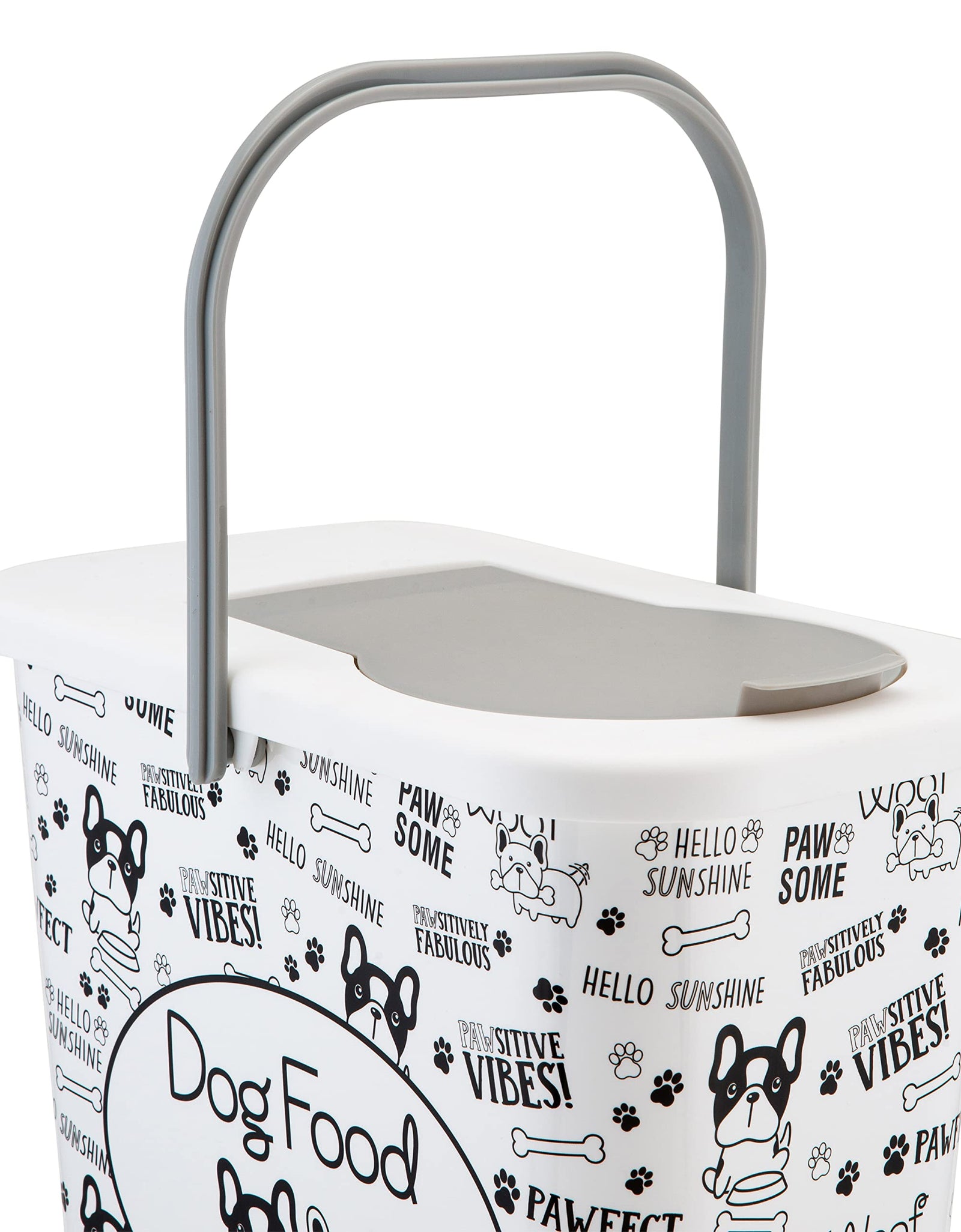Pounce + Fetch 3 Gallon Pet Dry Food Container with Scooper White