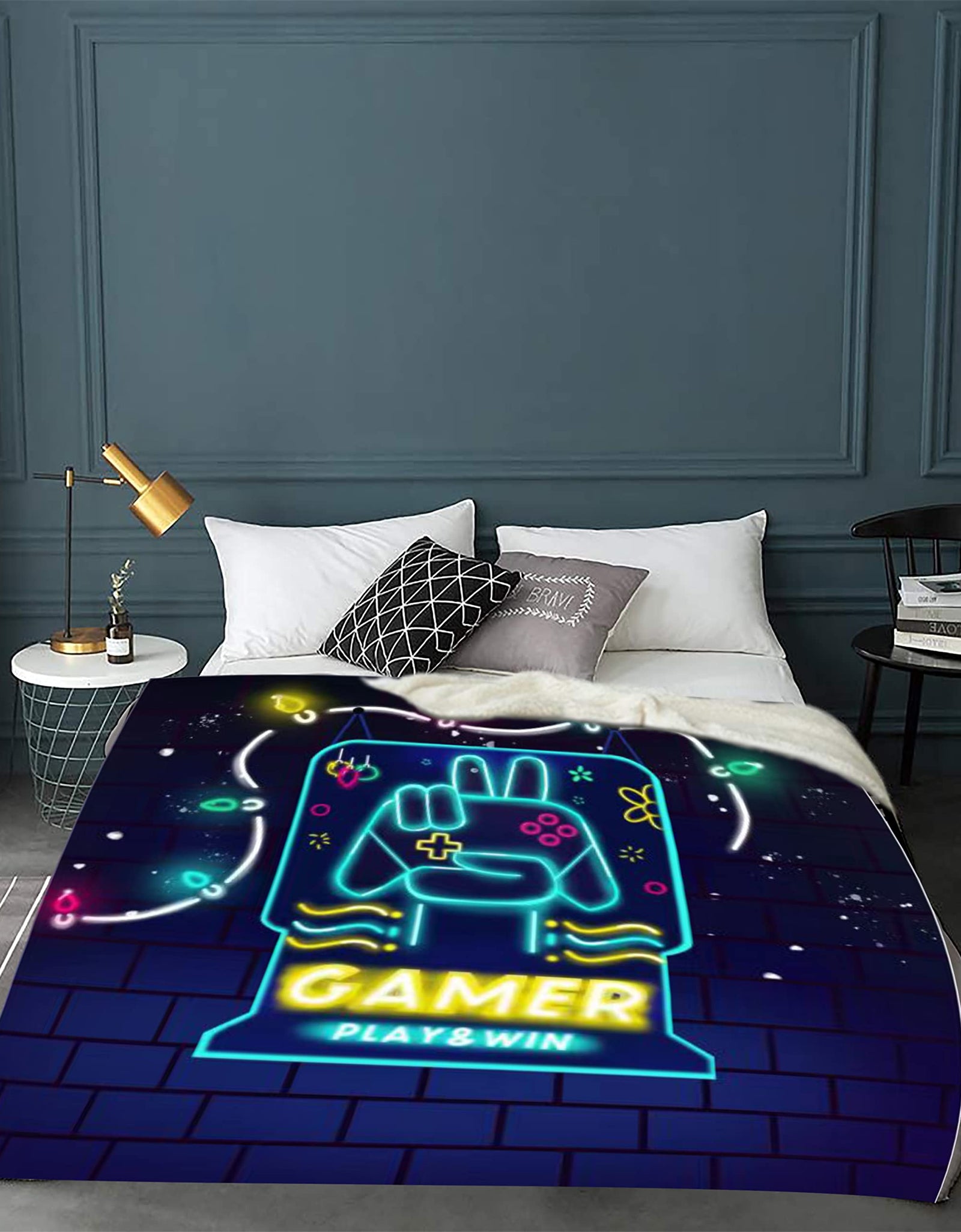 Textattr20 Flannel Gaming Throw Blanket Soft Fleece 50x60 Inches Mt-01