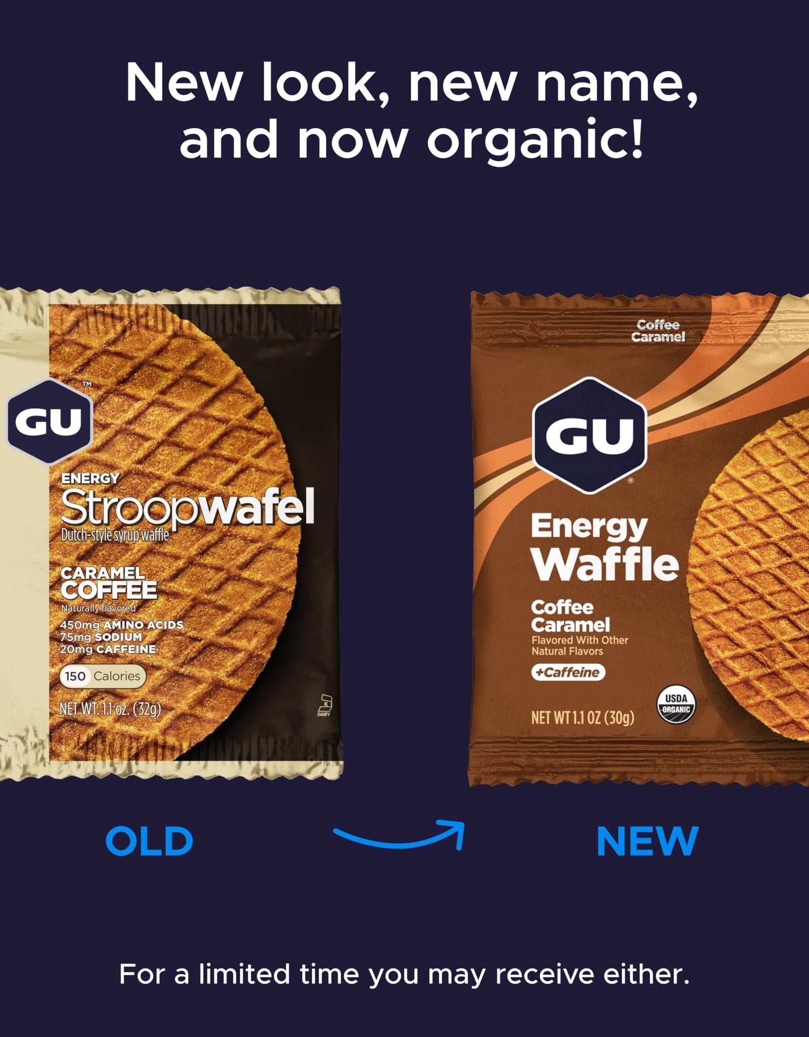 BestBy01/26 GU Energy Stroopwafel Caramel Coffee Sports Nutrition Waffle 16ct