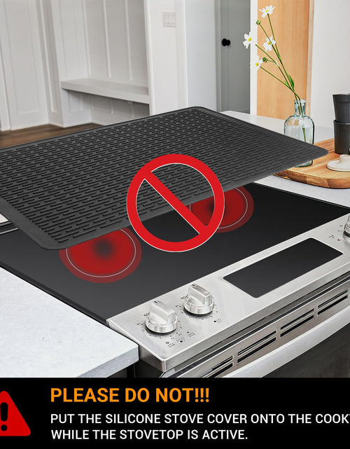Load image into Gallery viewer, TWIZIUAO Electric Stove Cover Mat Heat Resistant Silicone Black 36x21
