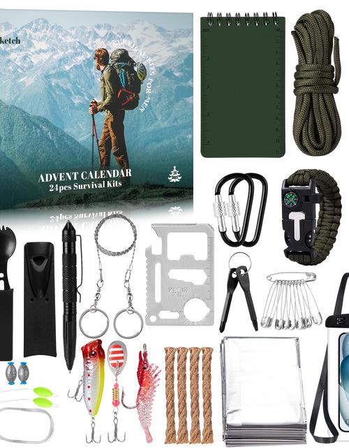 Load image into Gallery viewer, GiftSketch Survival Kit Advent Calendar 2025 24 Days Outdoor Camping Black
