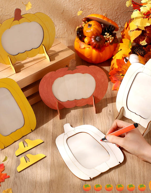 Load image into Gallery viewer, Geelin 24 Pack Wooden Pumpkin Picture Frame DIY Crafts 5.5x7.48 inches
