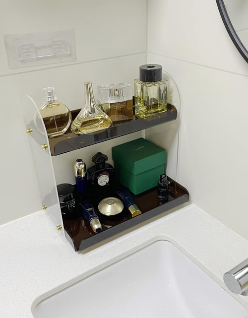 Load image into Gallery viewer, Maramugic 2 Tier Acrylic Bathroom Counter Organizer Amber Small
