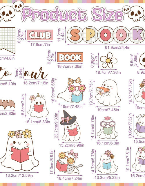 Load image into Gallery viewer, Pasimy Halloween Bulletin Board Set Ghost Paper Cutouts Pastel Boho 70 Pcs
