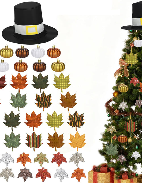 Load image into Gallery viewer, Soulchen 39 Pc Fall Thanksgiving Tree Ornaments Set Orange Brown Gold
