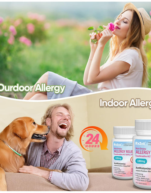 Load image into Gallery viewer, RXZELL Fexofenadine HCl 180mg 24-Hour Antihistamine Non-Drowsy 30 Count
