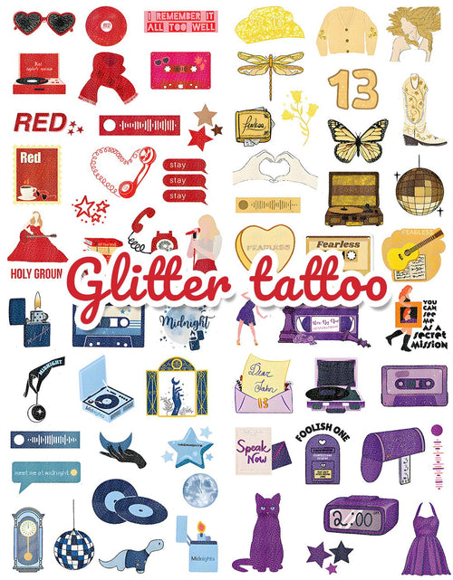 Load image into Gallery viewer, Onogola Party Glitter Temporary Tattoos Lucky Number 13 Stickers ST02
