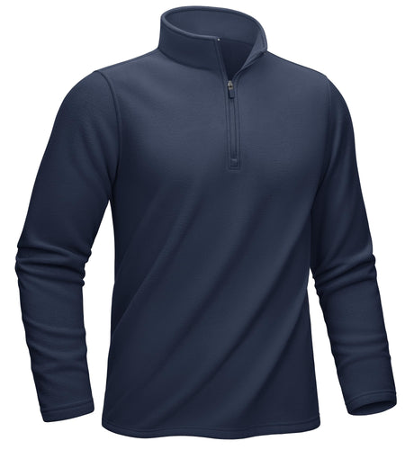 KEFITEVD Mens Quarter Zip Pullover Stand Collar Fleece Sweater Navy Size XL