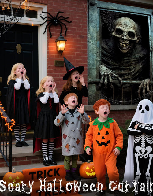 Load image into Gallery viewer, ROOKEA Halloween Vampire Window Curtain Spooky Ghost Banner Indoor Outdoor Decor
