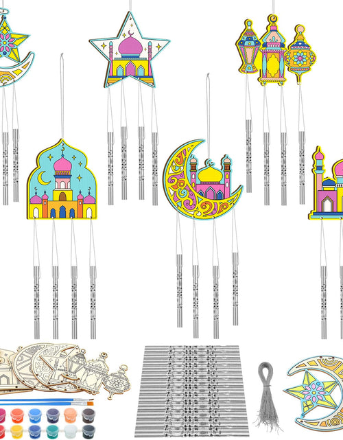 Load image into Gallery viewer, Silipull Thanksgiving Wooden Wind Chimes DIY Craft Set 39 Inch Colorful
