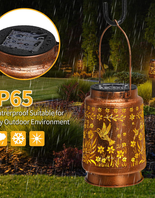 Load image into Gallery viewer, kaakuuki Hummingbird Solar Lantern Outdoor Waterproof Metal LED Bronze
