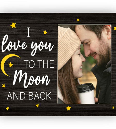 CAIFZ I Love You to the Moon and Back Picture Frame 4x6 Gift for Couple