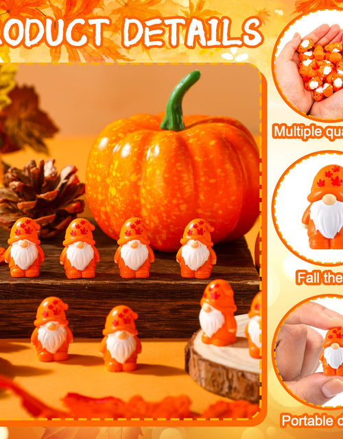 Load image into Gallery viewer, Yaomiao 50 Pcs Fall Thanksgiving Mini Resin Gnomes Orange Table Decor
