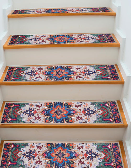 Load image into Gallery viewer, BAOLIVE Stair Treads Carpet 30x8 Orange 4pc Indoor Rubber Backing Boho
