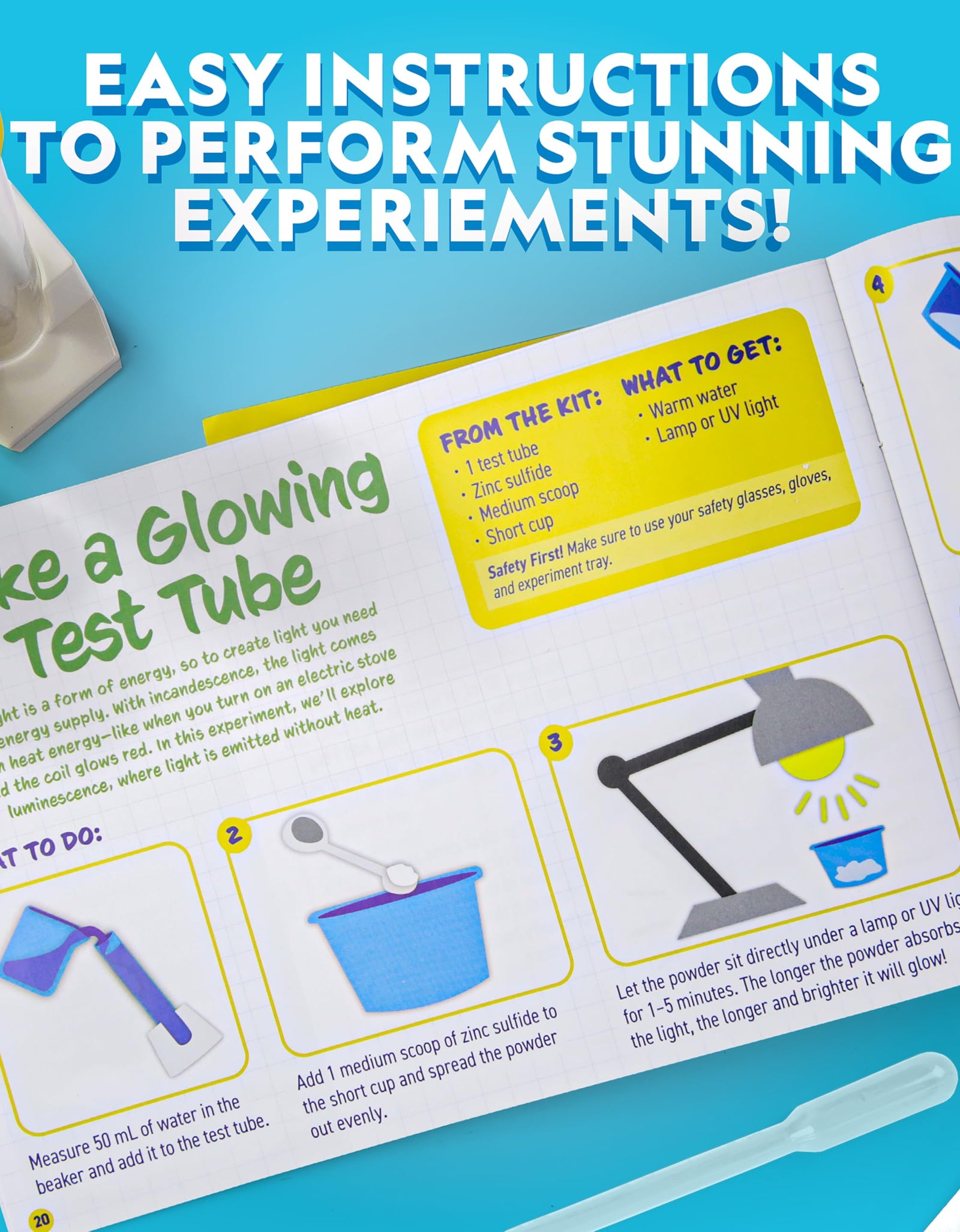 National Geographic Stunning Chemistry Set Mega Science Kit 45 Experiments Blue