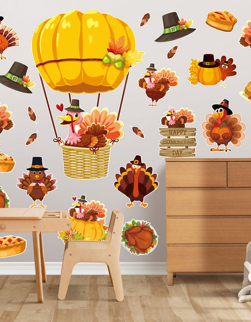 Load image into Gallery viewer, Whaline 45Pc Thanksgiving Turkey Hot Air Balloon Paper Cutouts Autumn Decor
