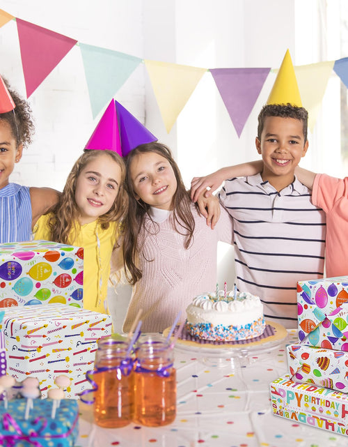 Load image into Gallery viewer, LCY WEDSHI Birthday Wrapping Paper 12pcs 20x29in Multicolor Birthday Theme
