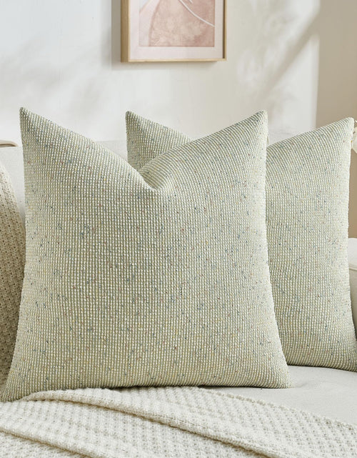 Load image into Gallery viewer, FUTEI Green Chenille Throw Pillow Covers 20x20 Inch Set of 2 Modern Decor

