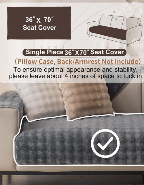 Load image into Gallery viewer, Aucrovee Plush Velvet Non Slip Sofa Cover 3 Cushion 36x70 Light Grey
