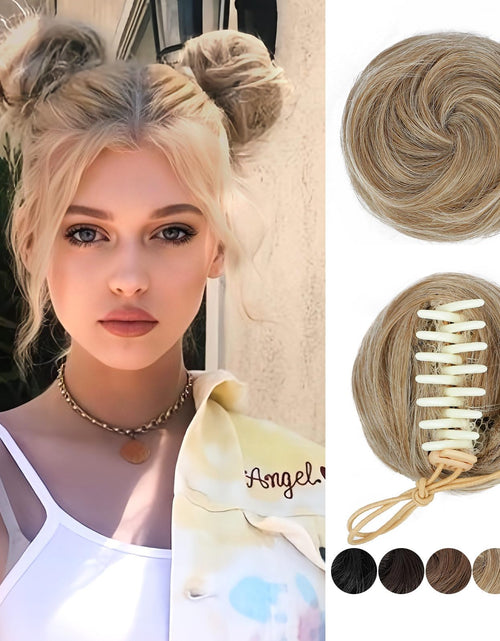 Load image into Gallery viewer, BOGSEA Space Buns Hair Pieces 2PCS Mini Claw Clip 27/613# Color
