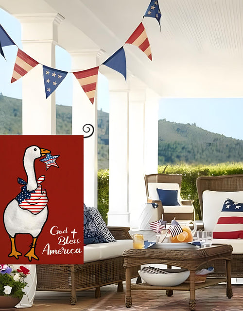 Load image into Gallery viewer, EKOREST Patriotic Garden Flag 12x18in Double Sided Funny Goose Red White Blue
