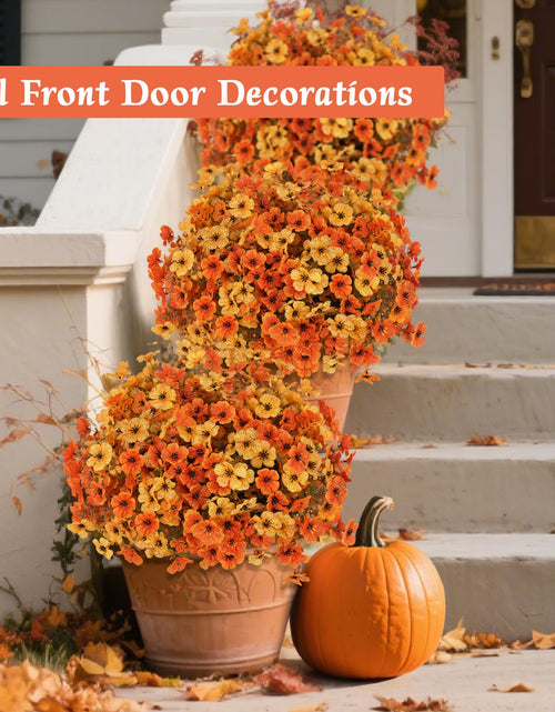 Load image into Gallery viewer, RICHMYC Artificial Fall Flowers 12 Bundles Orange Yellow Eucalyptus 13.8IN
