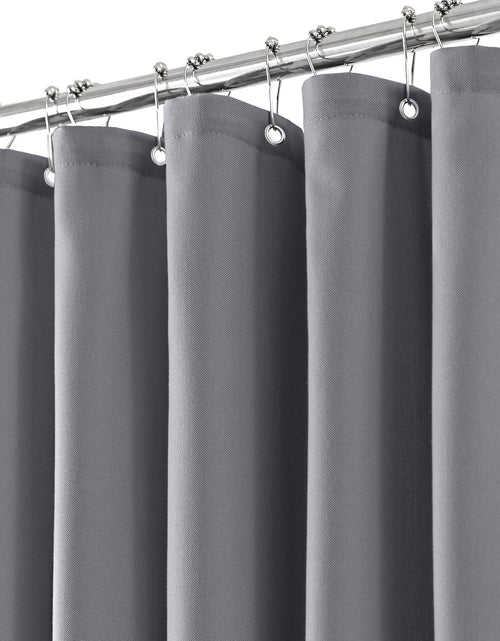 Load image into Gallery viewer, Jolilight Grey Linen Blend Shower Curtain Rustic Cottage 72x72 with Hooks
