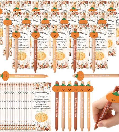 Watersay 18 Sets Thanksgiving Pumpkin Baby Shower Favors Fall Ballpoint Pens