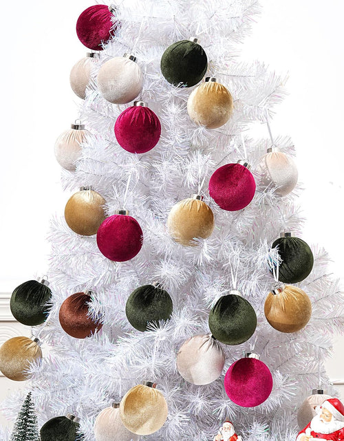 Load image into Gallery viewer, Choonshow Velvet Christmas Ball Ornaments 16 Pack 3.15" Brown Green
