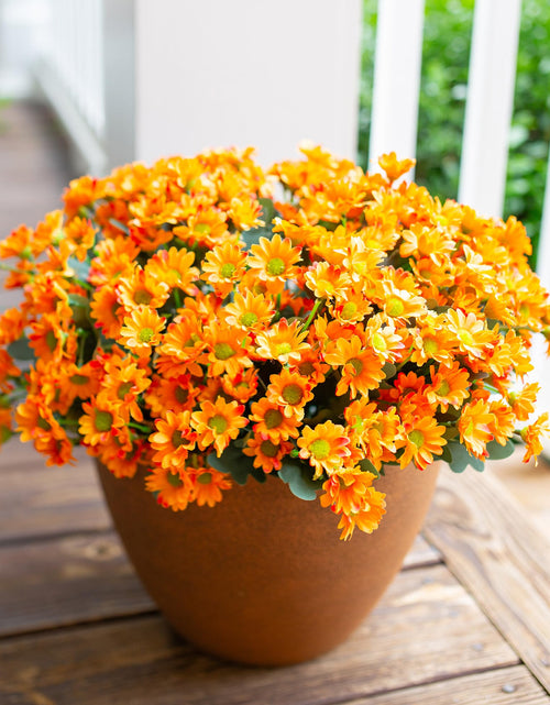 Load image into Gallery viewer, INSPRING Daisy Artificial Outdoor Silk Flowers 6 Bundles Orange UV Resistant
